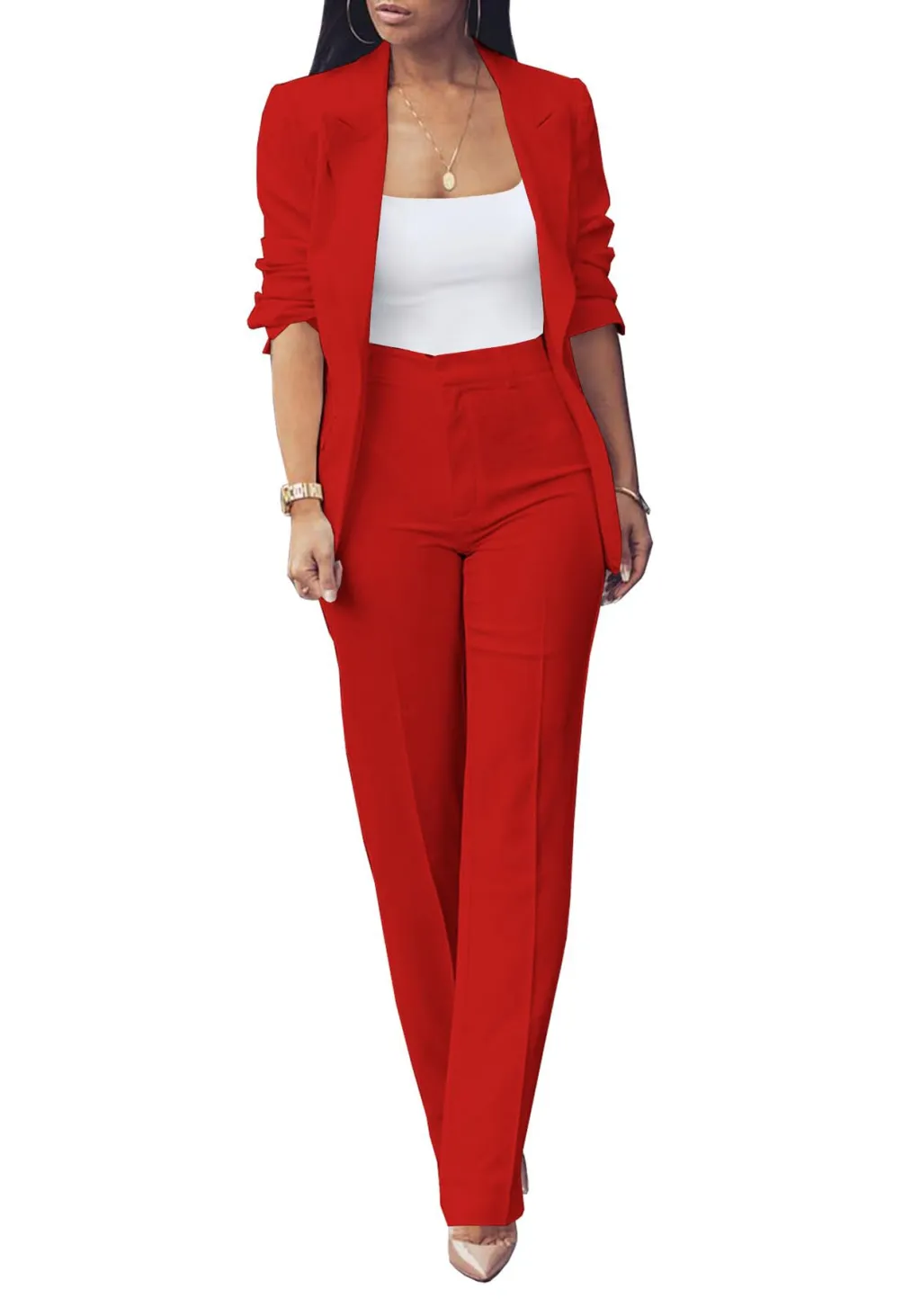Pure Long Sleeveless Simple Draping Wide Leg Casual Suit - G76Z81