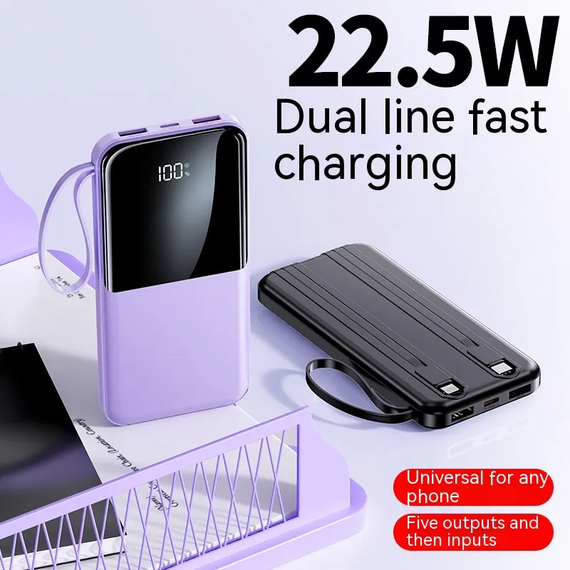 Fast Charge with Cable 20000mAh Large Capacity Ultra-thin Portable