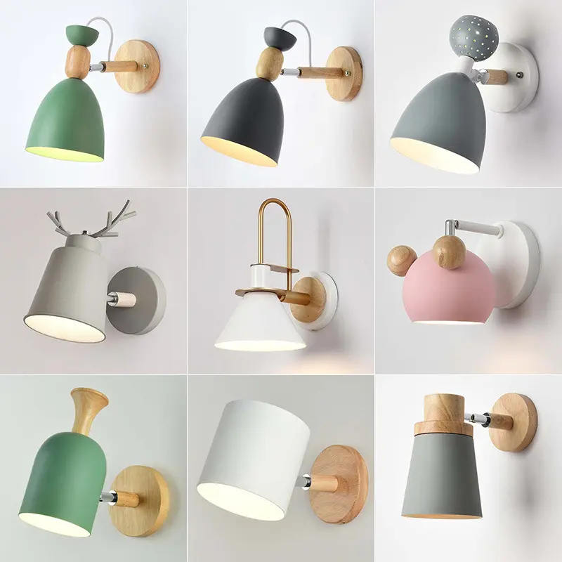 Nordic Log Color Macaron Decorative Wall Lamp