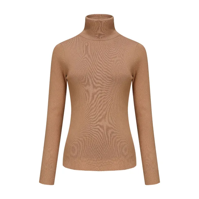 Women's Clothing High Neck Inner Wear Fashion Tops Camel - Shop at LoveMi