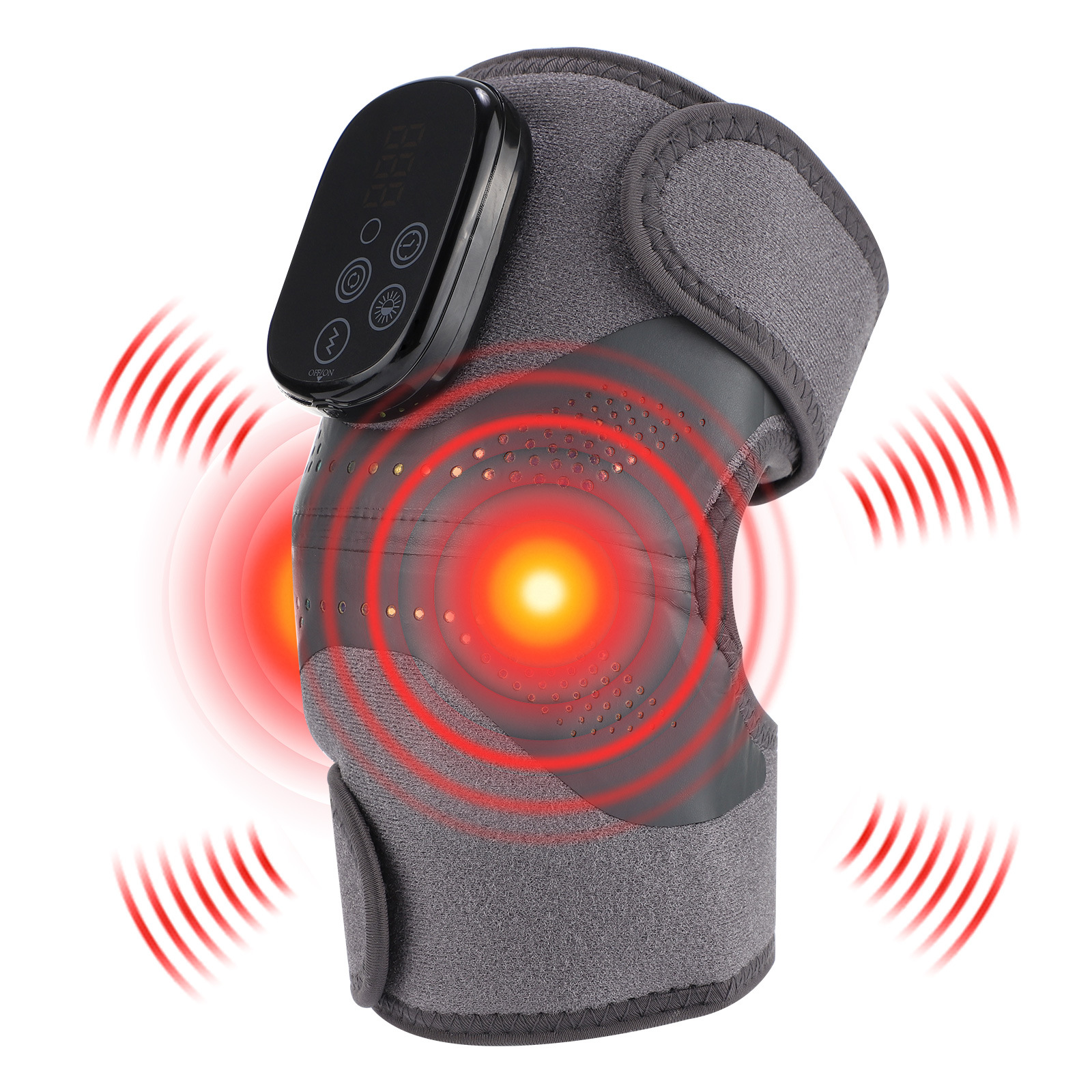 Infrared Light Therapy Joint Knee Shoulder Electric Heating Knee Pad Massage Gray - Shop at LoveMi