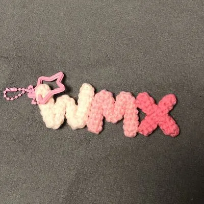 Homemade Wool Crochet Letter Pendant Keychain Material Package Pink - Shop at LoveMi