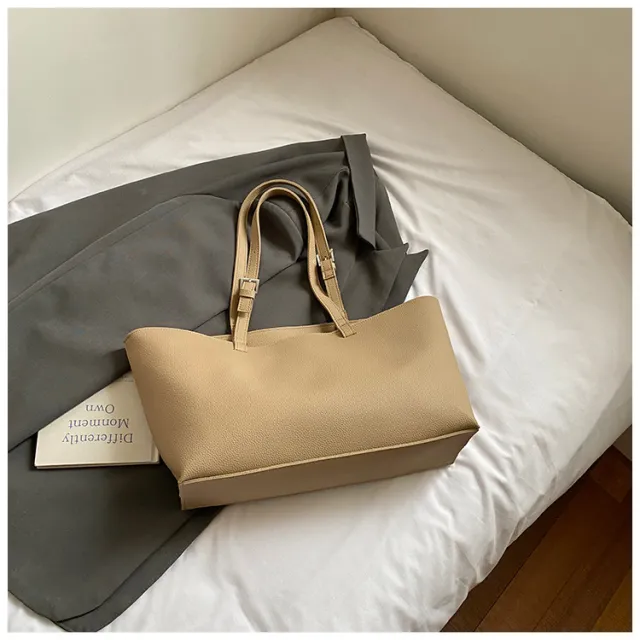 Solid Color Casual Portable Women's Commuter Tote Khaki - Shop at LoveMi