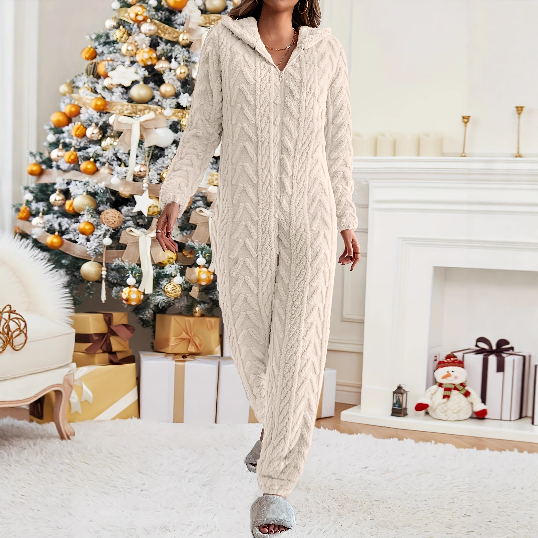Loose Jacquard Warm Suit Warm Home Clothes