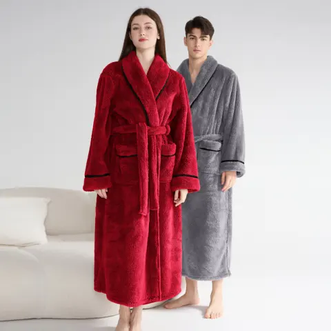Autumn and Winter Thick Night-robe Couple Style