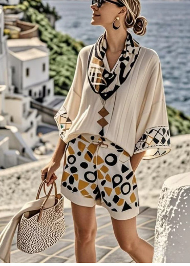 European And American Hot Digital Printing Top For Women Summer Loose Leisure Suit 122Wjvltz6 L - Shop at LoveMi