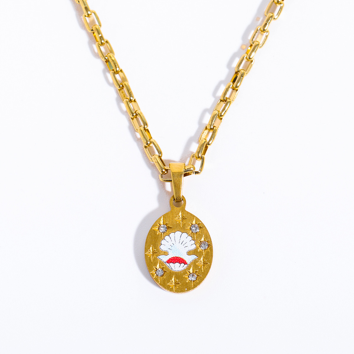 Hand Painting Light Luxury High Color Retention Pendant Necklace