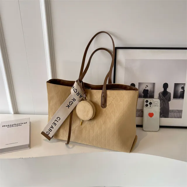 Casual Large Capacity Totes Women's Large Shoulder Bag Khaki - Shop at LoveMi