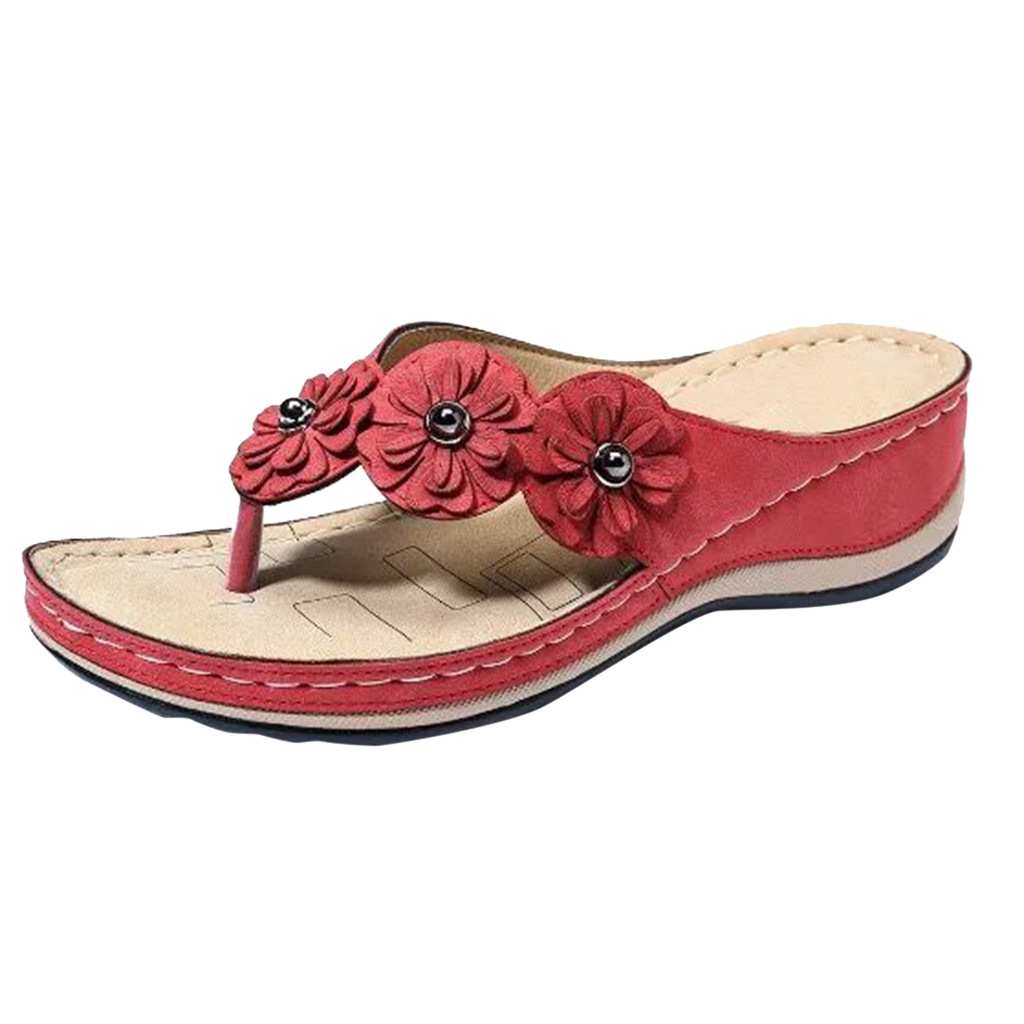 Title 8, Vintage flower round toe casual women sandals, ...