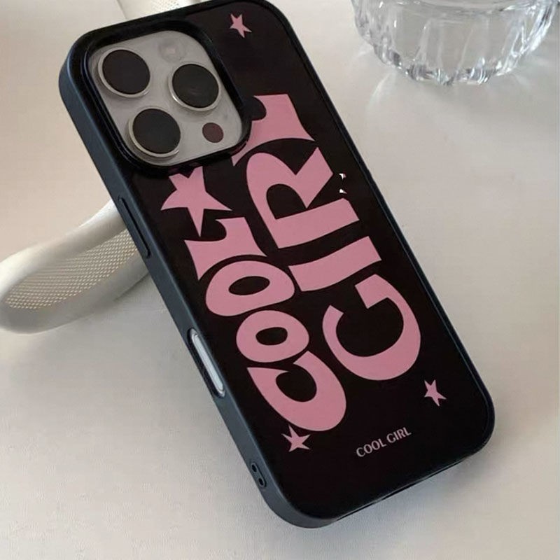 English Creative Star Pattern Simple Black Phone Case - Image 4