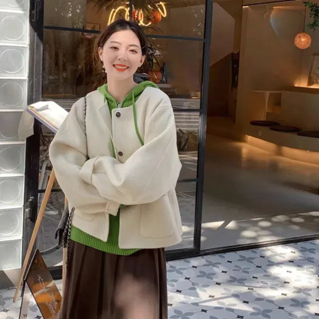 Women's Short Coat Winter Korean Drama Wear Apricot - Shop at LoveMi