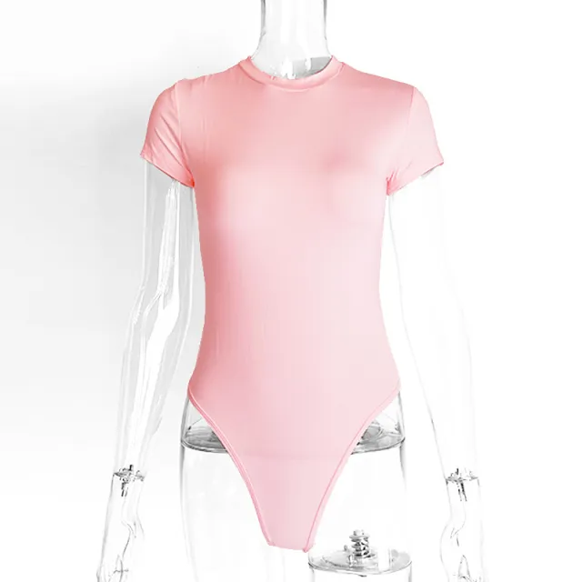 Casual Women's Clothing Short sleeved Jumpsuit Tight Jumpsuit Pink - Shop at LoveMi