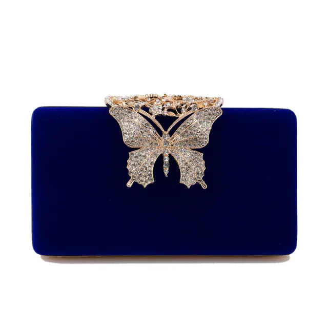 Women's Velvet Banquet Bag Evening Wear Dress Clutch Blue - Shop at LoveMi