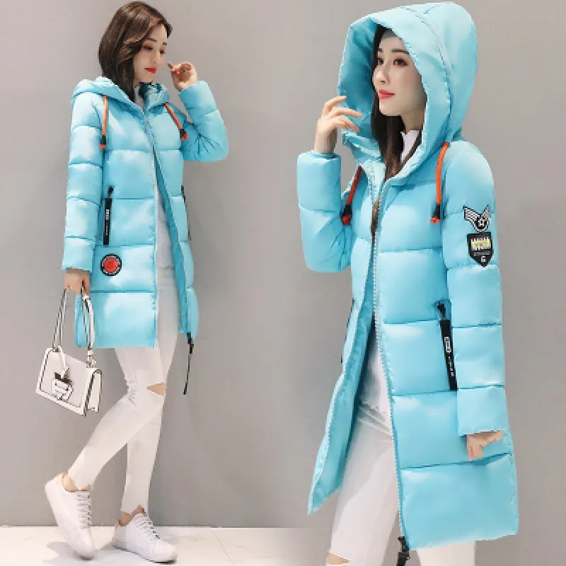 Women's Loose Down Cotton-padded Jacket - Sky Blue