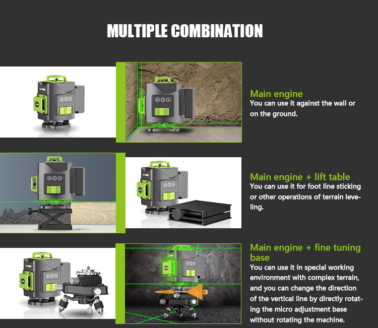 Title 10, Nível a laser verde 3D 16 linhas e 12 linhas, a...