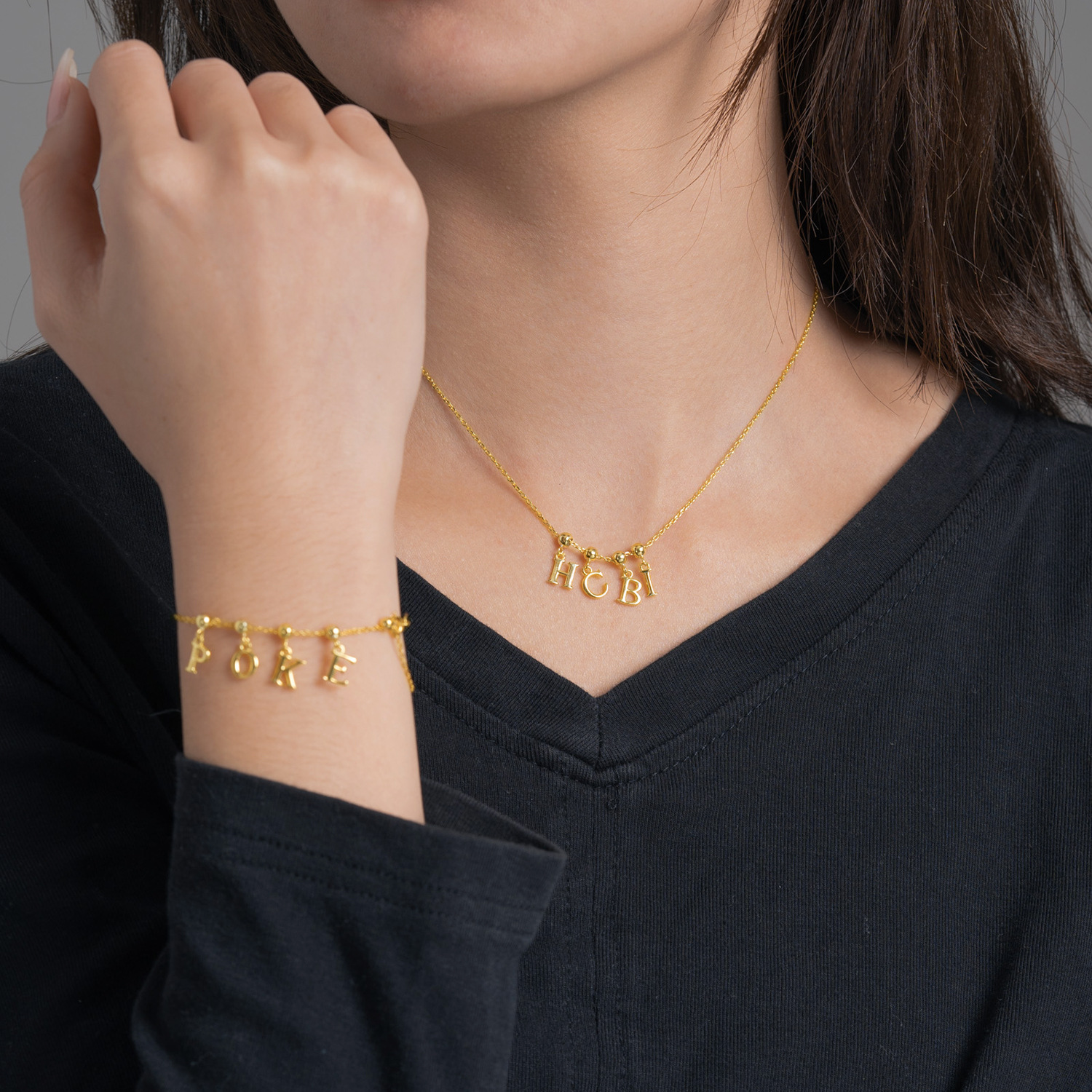 Smooth-surface Jewelry Minimalist 26-letter Alphabet Pendant