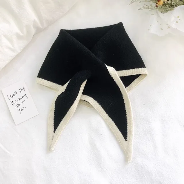 Womens Sweet Mini Triangle Neck Warmer For Winter Cozy Neck ScarfNeckerchief Black - Shop at LoveMi