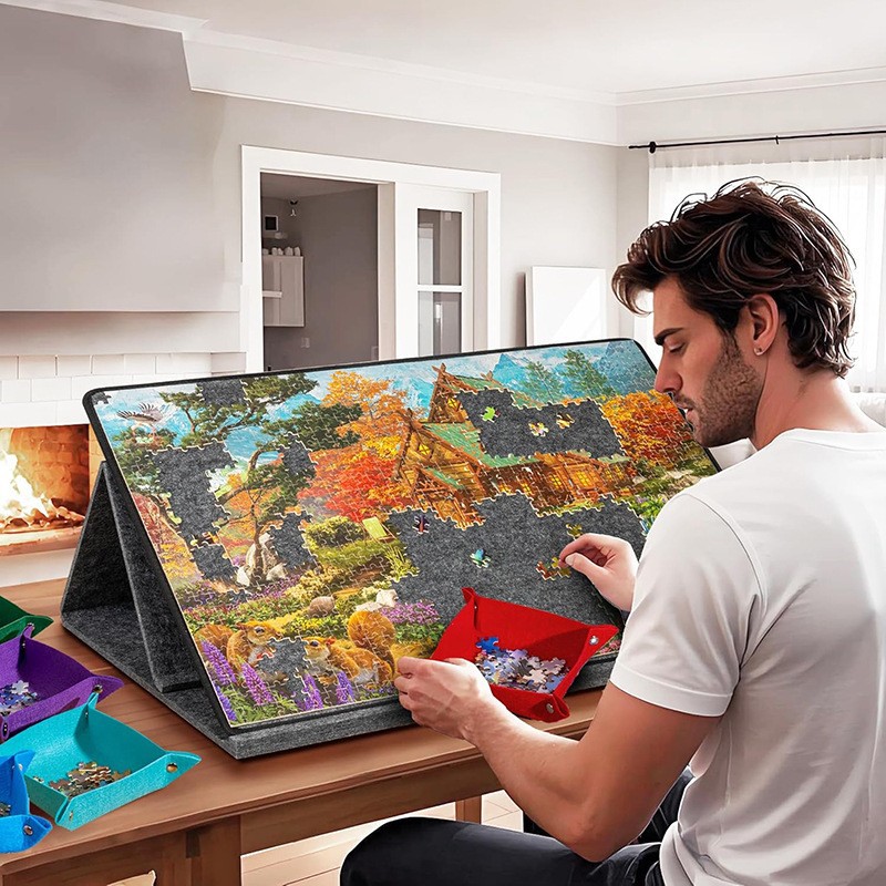 Cross-border Exclusive With Stand And Lid, Sorting And Folding Puzzle Board