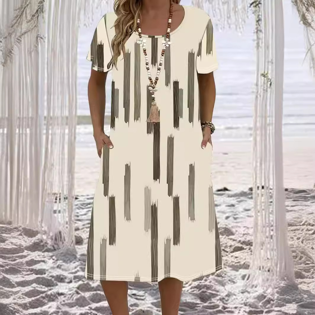 Women's Fashion Printed Loose Beach Dress