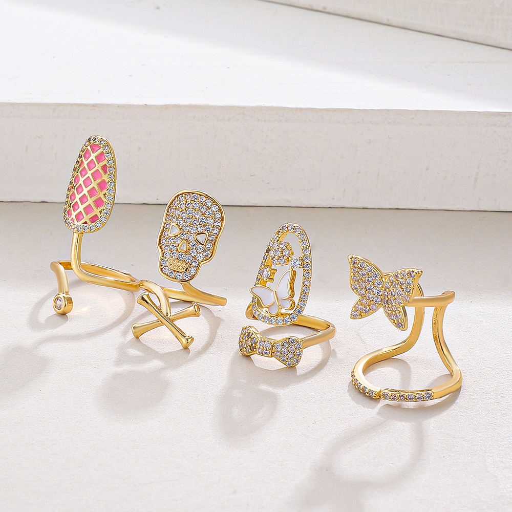 Zircon Oval Alloy Refined Personalized Dripping Nail Ring For Women