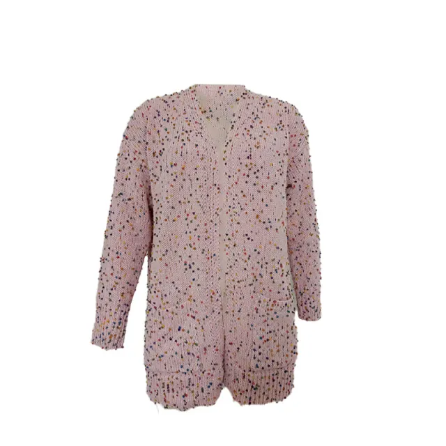 Cardigan Long Sleeve Pocket Sweater Top Pink - Shop at LoveMi