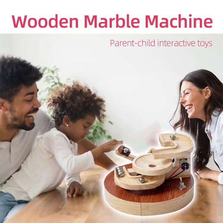 Handmade Marble Toy Wooden Marble Machine Ornament