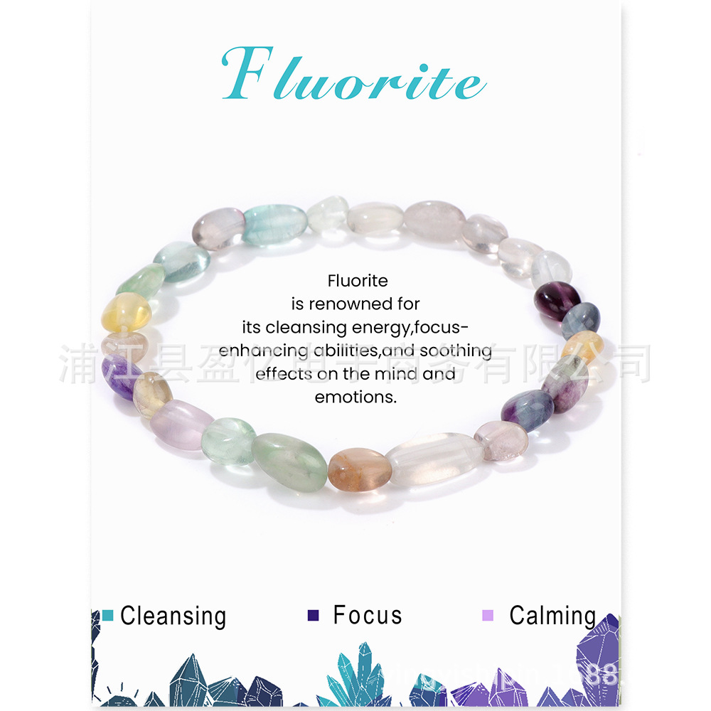 Natural Blue Gold Rough Stone Irregular Elastic Bracelet For Women
