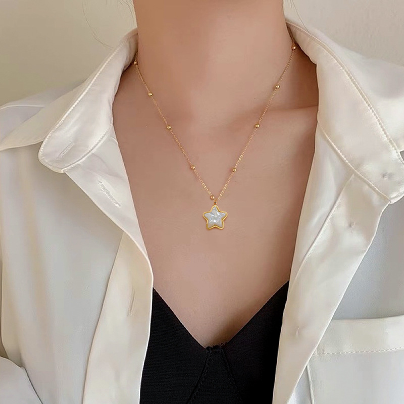 Mermaid Personality Minimalist Stove Real Gold Necklace