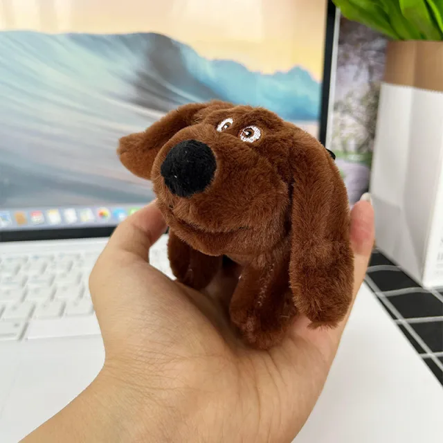 Cute Plush Puppy Key Chain Pendant Toy Doll Brown Clown Dog - Shop at LoveMi