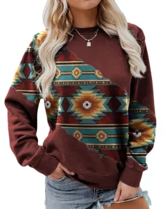 Spring And Autumn Leisure Printed Round Neck Long Sleeve - Figure 11-L - View 1