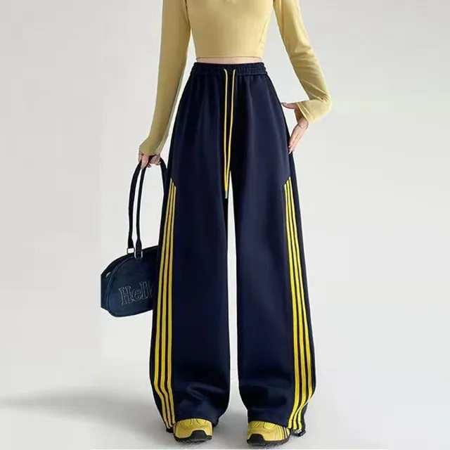 High waisted Loose Casual Pants For Women With A Sense Of Design Navy Blue - Shop at LoveMi