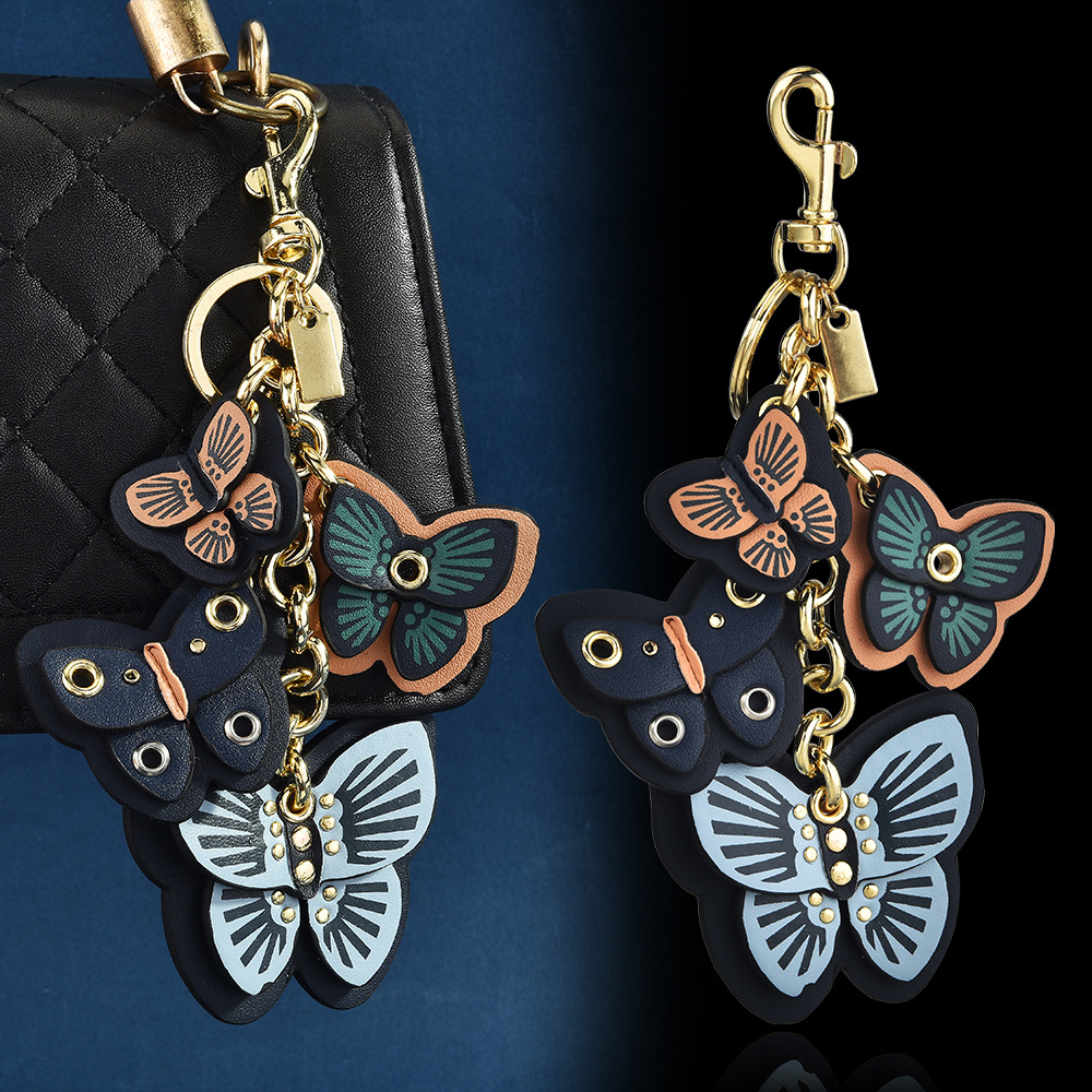 Camellia Butterfly Keychain Pendant