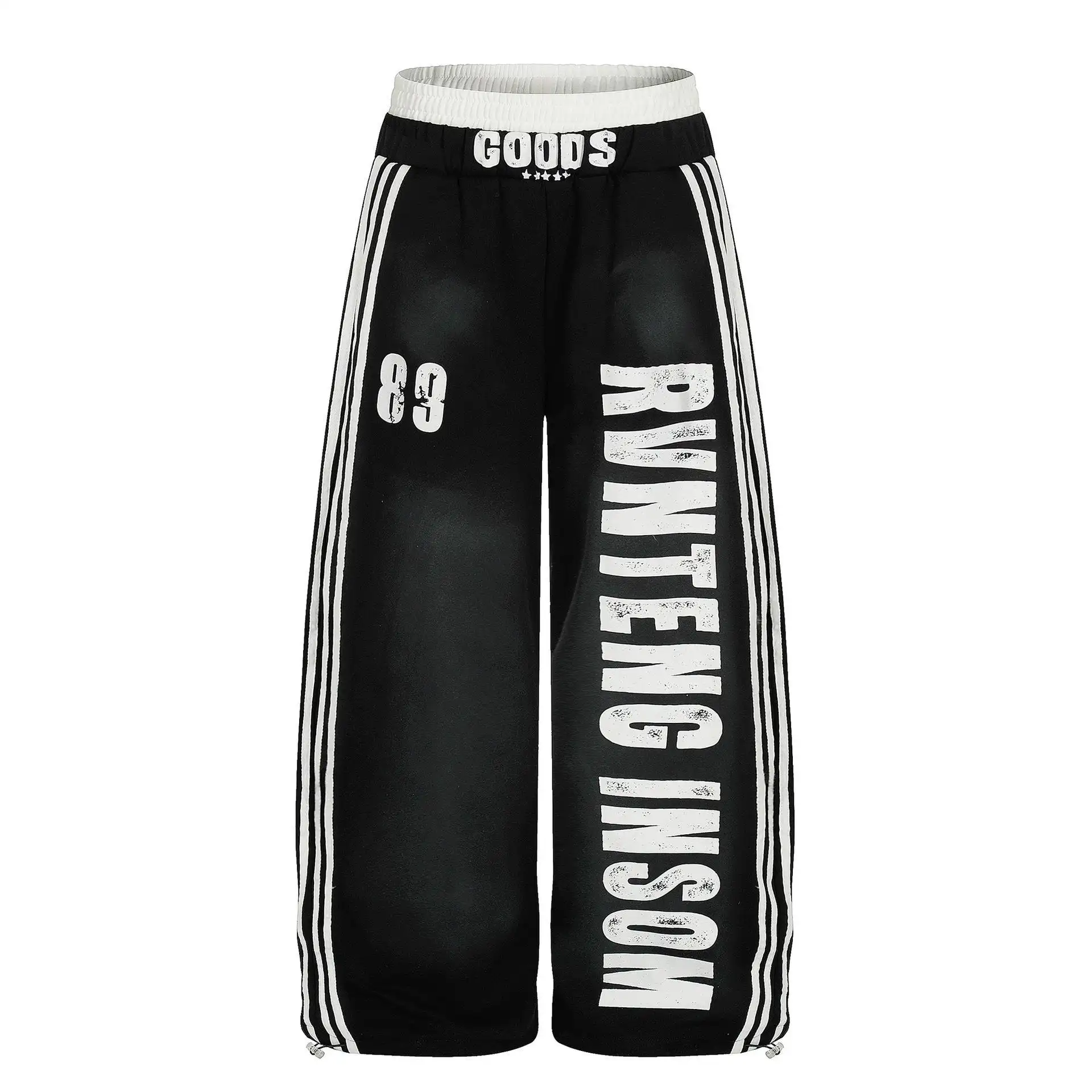 High-street Distressed Casual American-style Lettered Sweatpants For Women