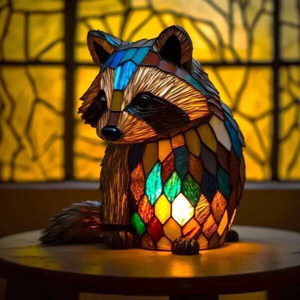 Creative Animal Statue Resin Ornaments With LED Night Light