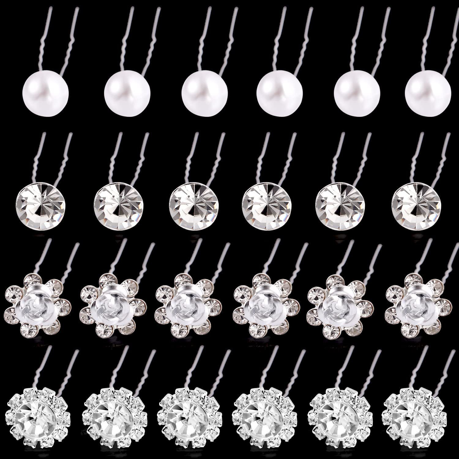 Rhinestone Bridal Updo Flower Hair Fork Hair Clip