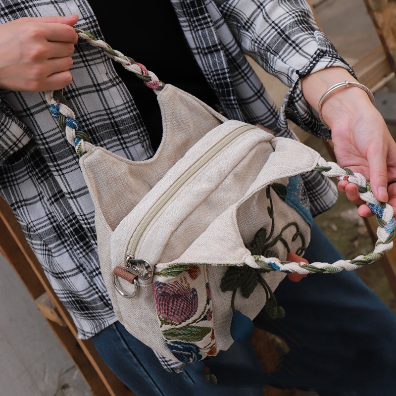 Ethnic Style Fabric Casual Portable Messenger Bag