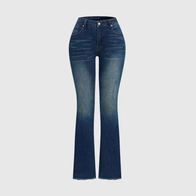 Women's Casual Slim Fit All matching Bootcut Trousers Dark Blue - Shop at LoveMi