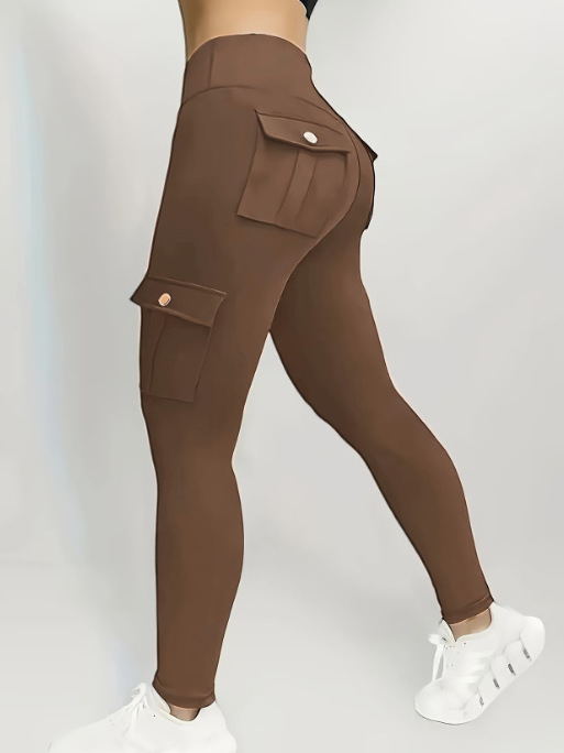 Women's Yoga Multi-Pocket Tight Base Layer High-Elastic Work Pants 5