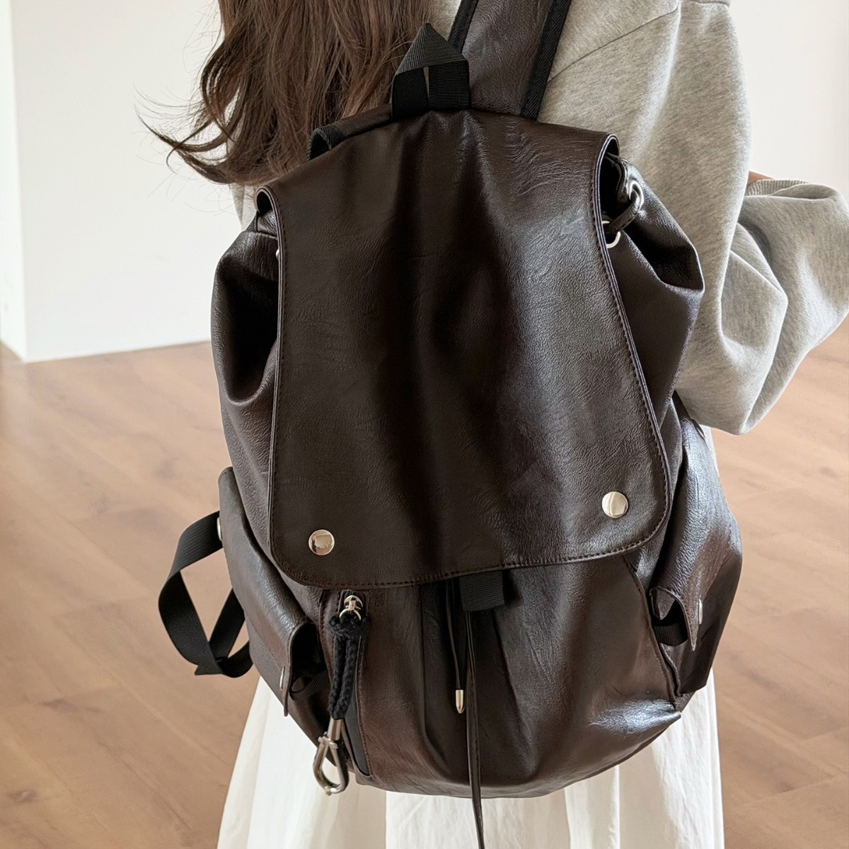 Retro Soft Leather Unisex Backpack