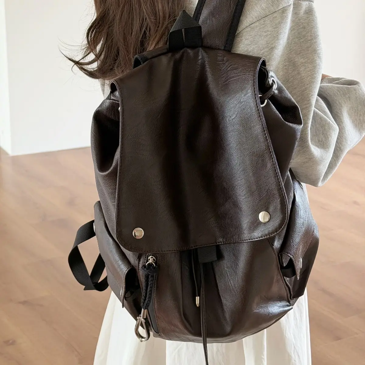 Retro Soft Leather Unisex Backpack
