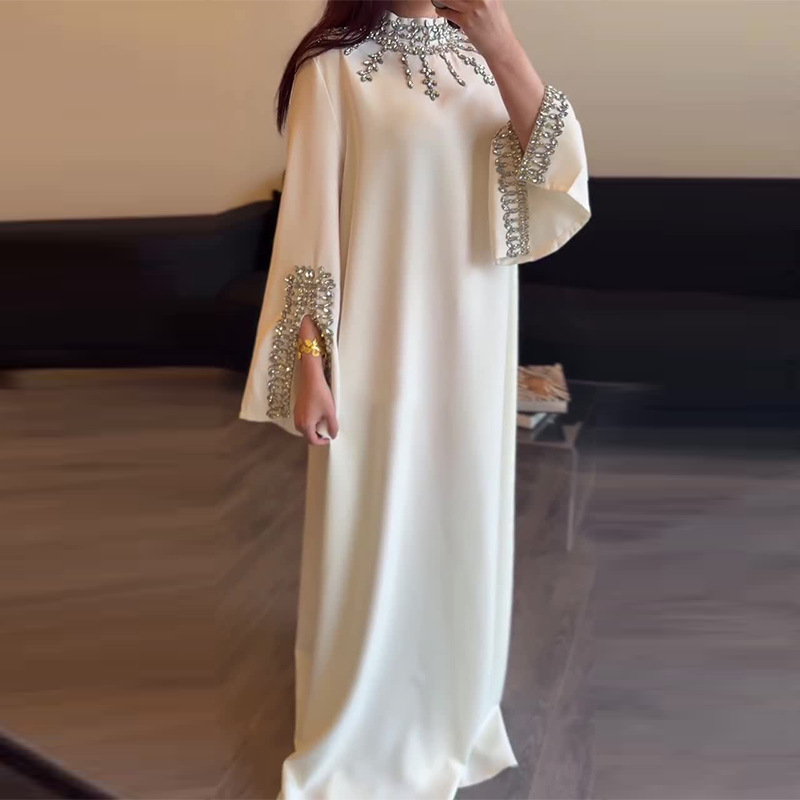 Womens Luxury Diamond-embellished Comfortable Elegant And Fashionable Long Dress