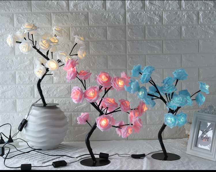 Title 1, LED Tree Lamp Rose Small Tree Lamp Modeling Lam...