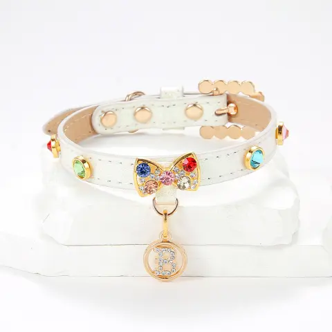 Pet Collar Cat Band with Diamond Alloy Bow