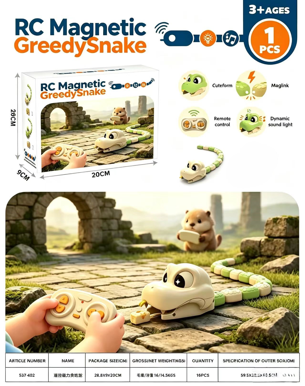 Electric Remote-control Magnetic Snake Toy