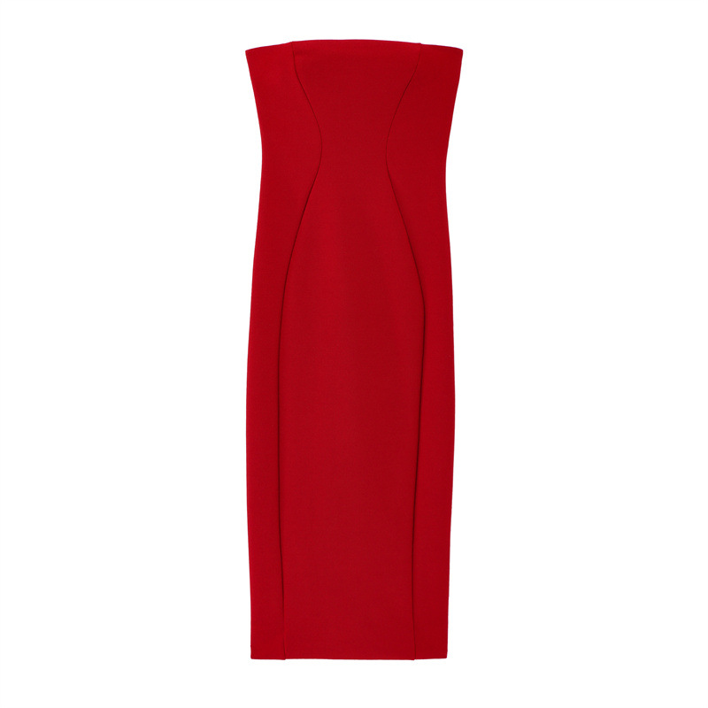 European And American Style Fashion Simple Slim Crepe Tube Top Dress