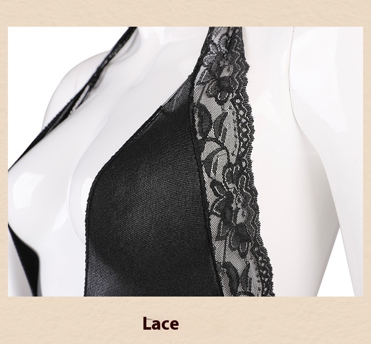 Lace Halter Backless Open Crotch Body Stocking