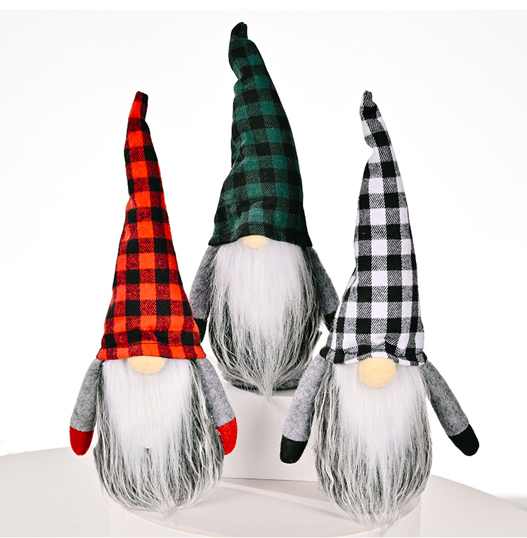Christmas Decorations Christmas Plaid Hat Rudolf Doll
