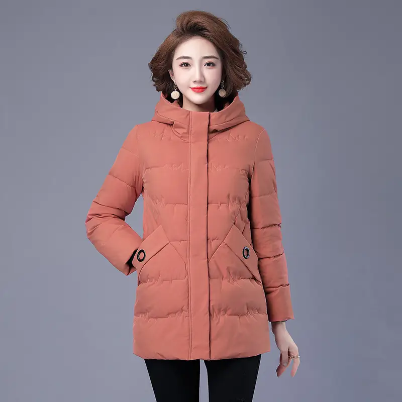 Down Cotton Clothing Coat Women's Mid-length Loose Thick