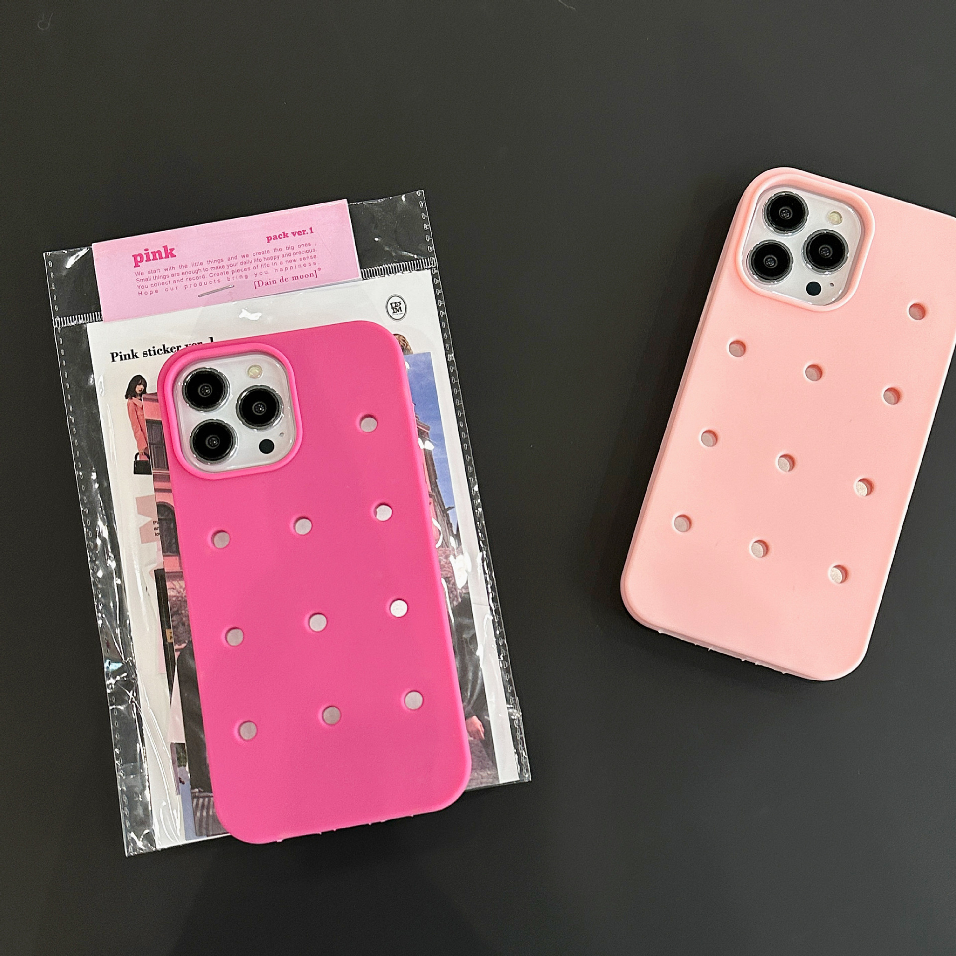 Silicone Hole DIY Ornament Phone Case