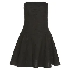Summer Women's Solid Color High Waist Slim-fit Zipper Backless Dress - Black - View 1